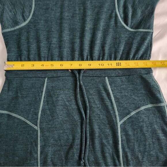 Athleta Give It Your All Small Dress Long Sleeve Drawstring Teal Pockets - Picture 12 of 13